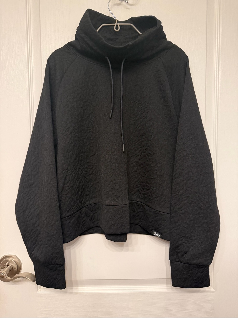 Juicy Couture Black Quilted Funnel Neck Pullover-L